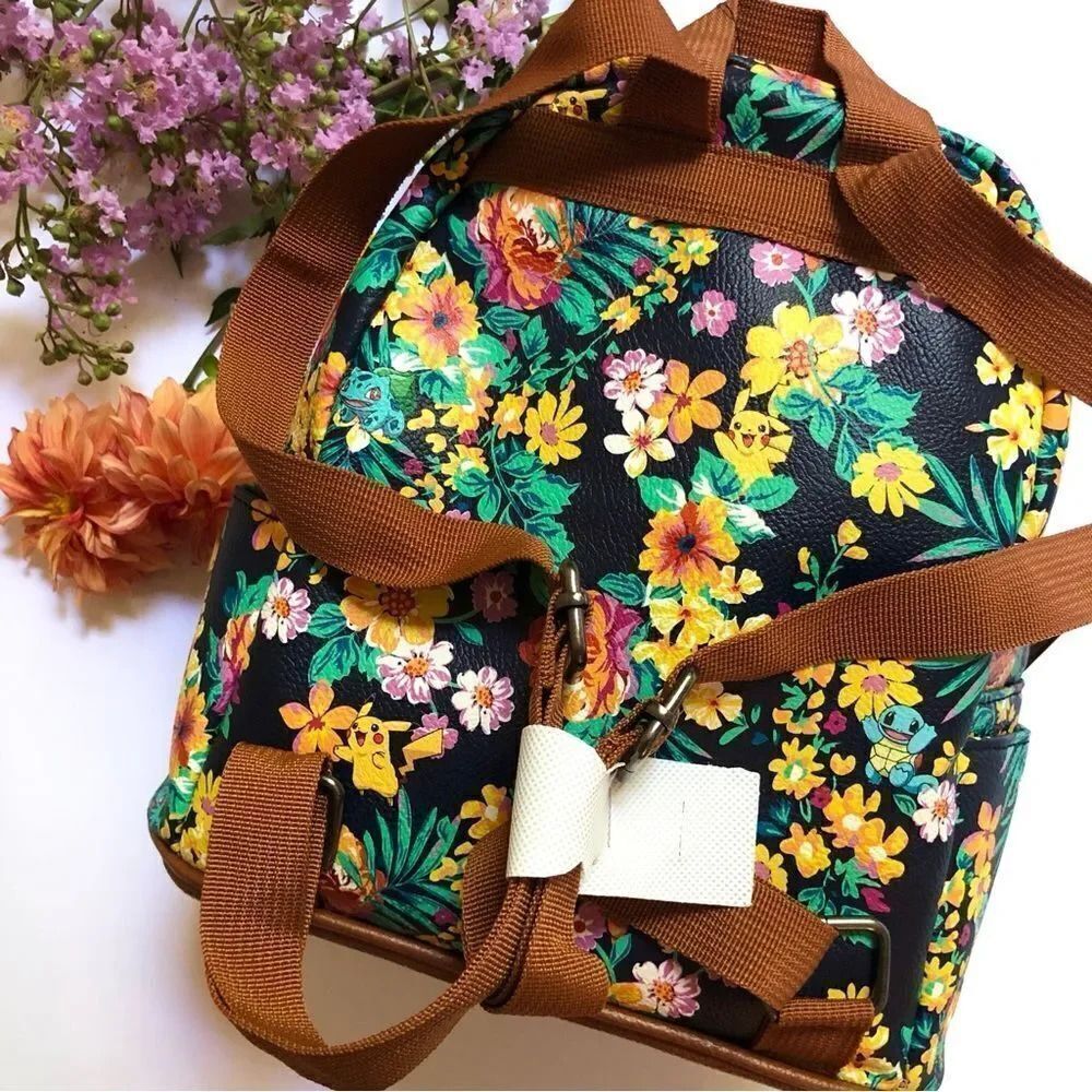 Loungefly Pokemon Starters Tropical Floral Mini Backpack - Picture 2 of 4
